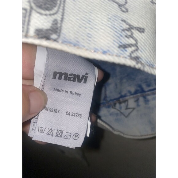 new Mavi jean jacket Art comic retro disco S Y2k 90s 80s charm city fun - Picture 10 of 10